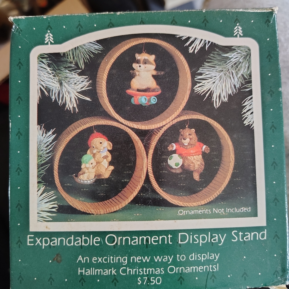Vintage Hallmark ornament stands in box